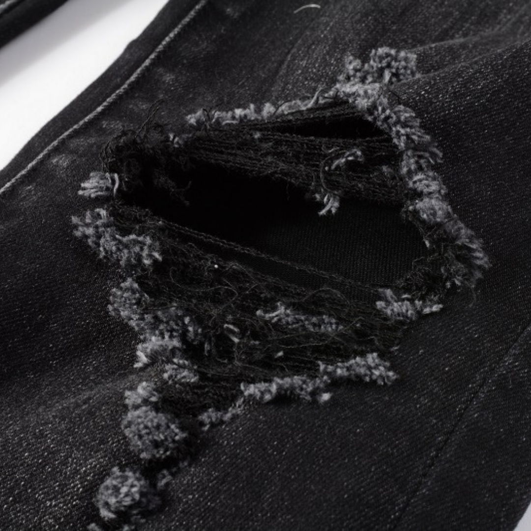 Černé džíny Amr Paint Drip Distressed