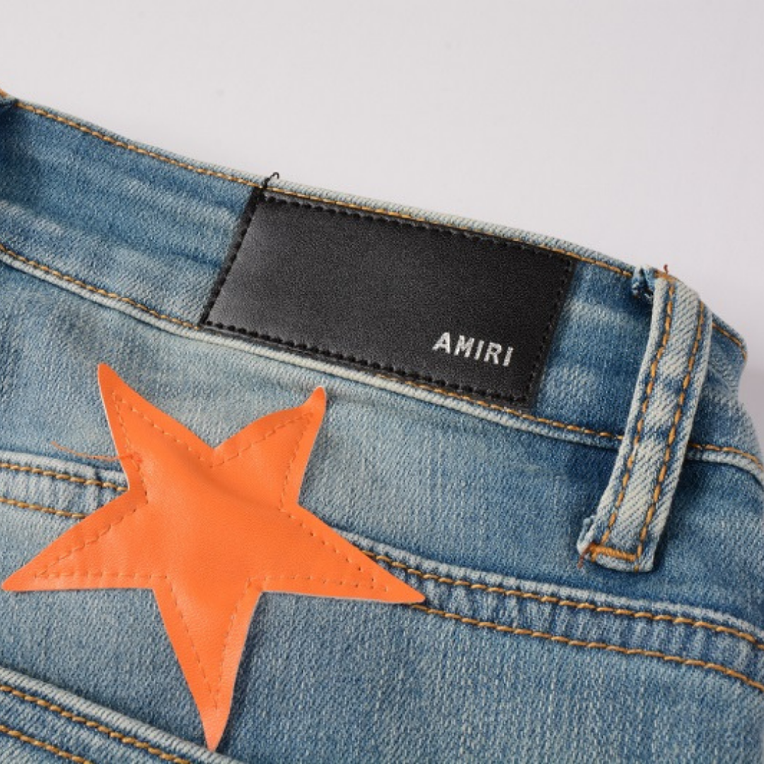 Džíny Amr Orange Star Patch