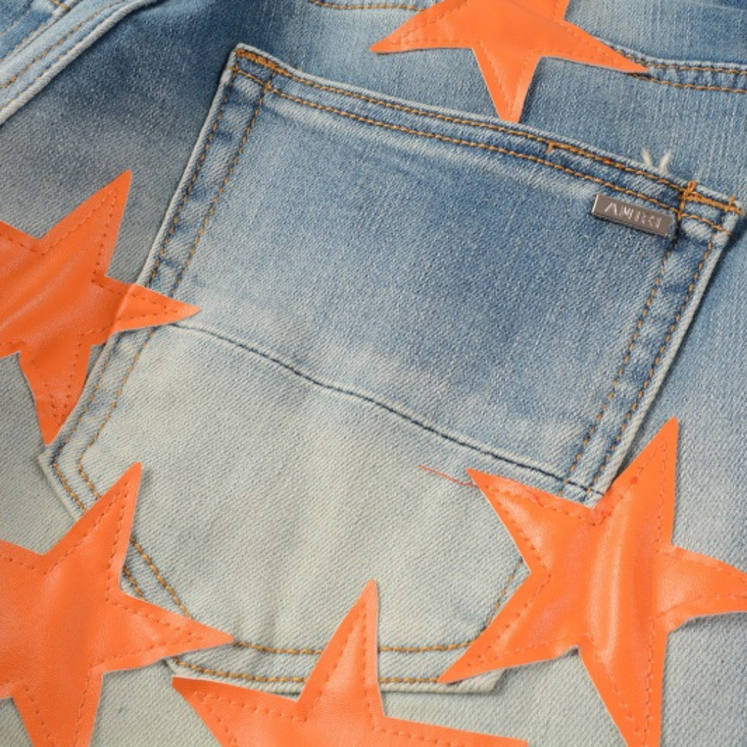 Džíny Amr Orange Star Patch