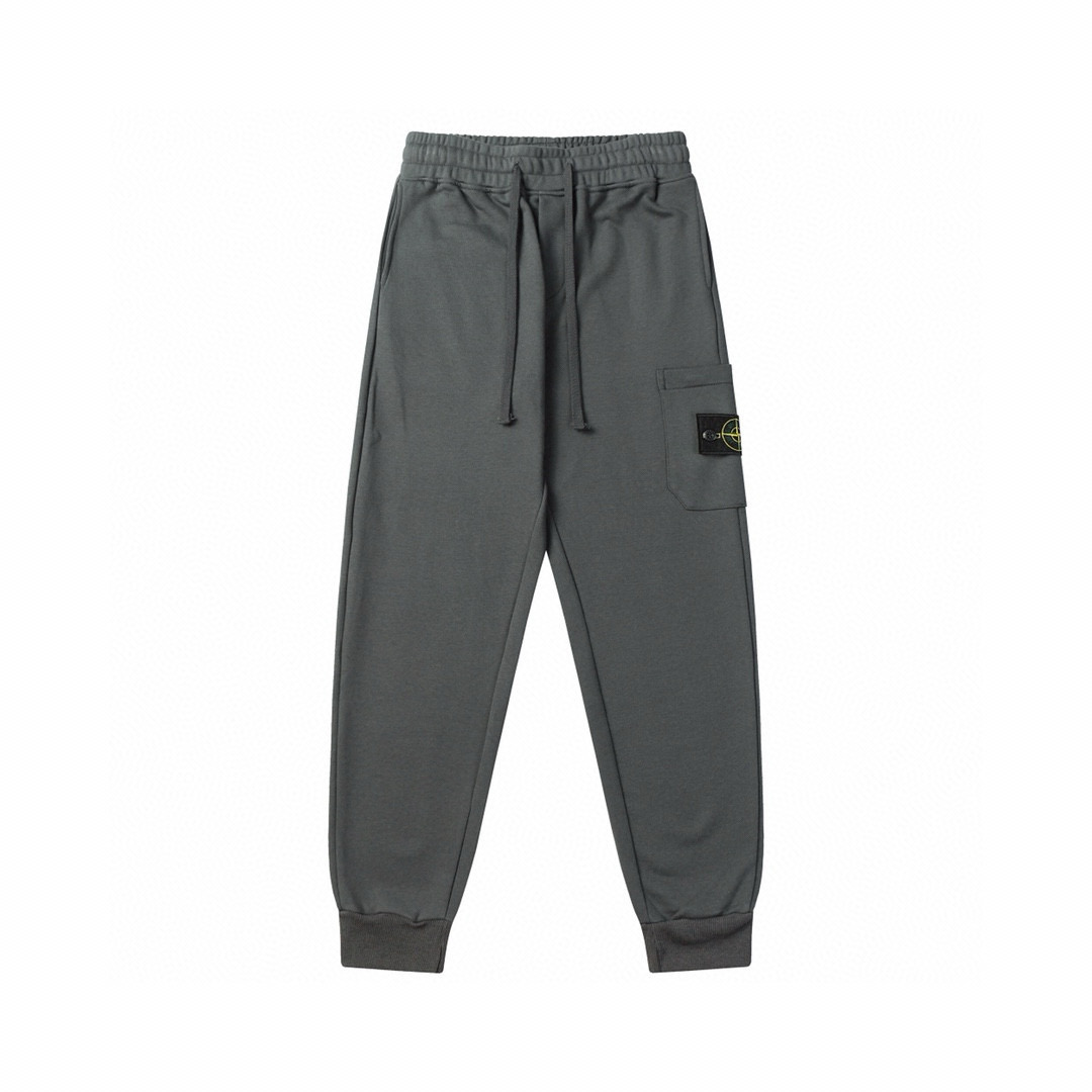 Pantalon monogramme en pierre