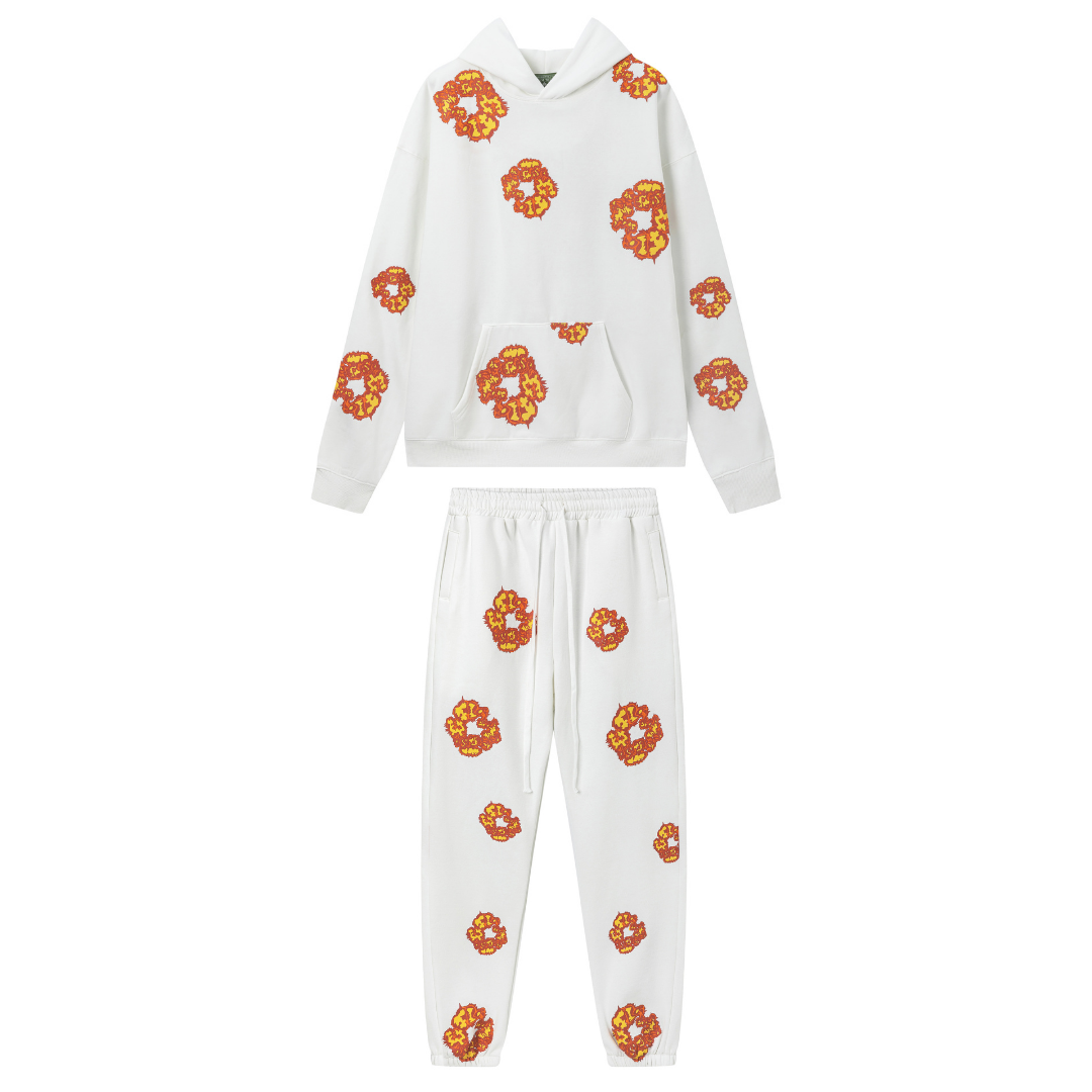 Survêtement en denim très blanc orange