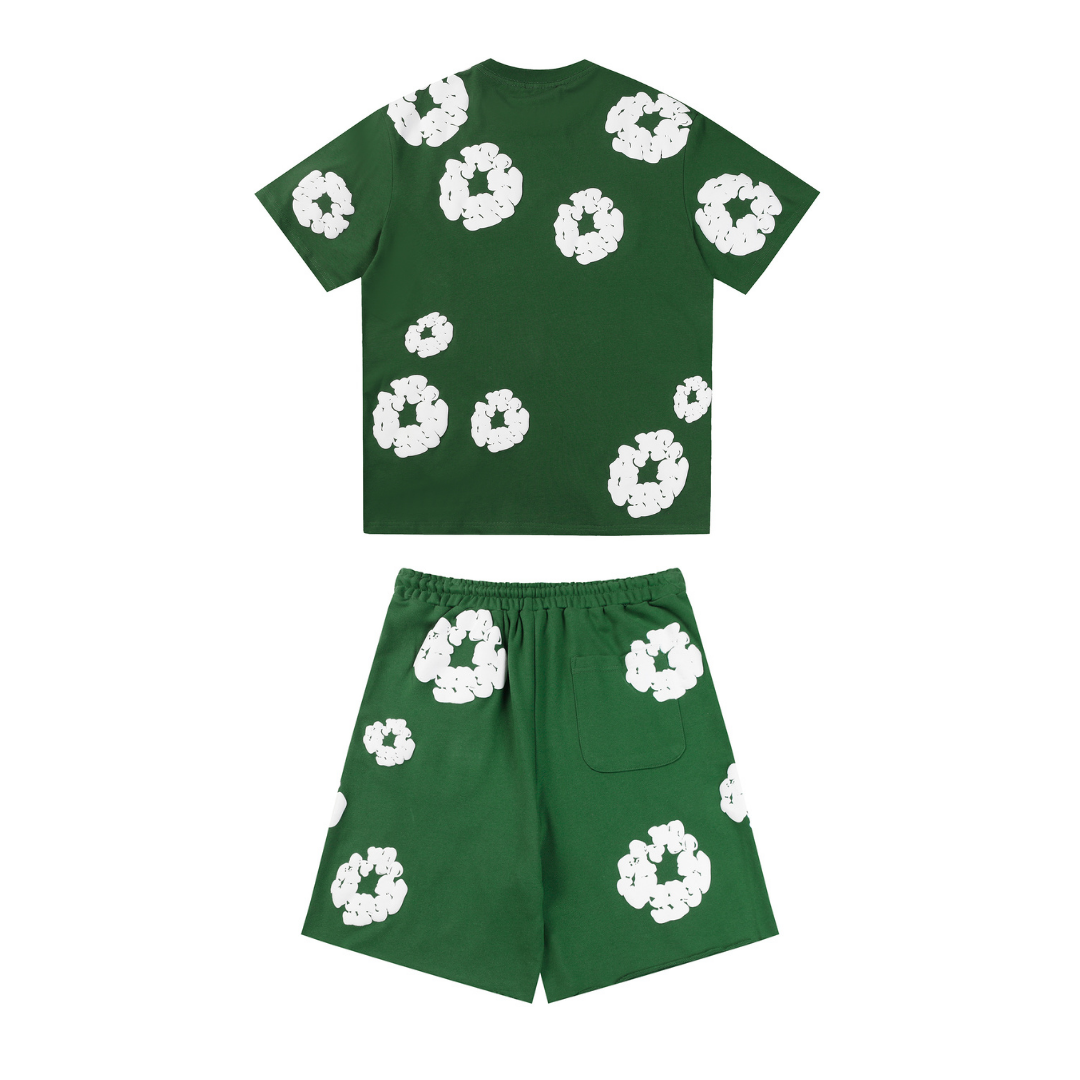 Denim Trs Green Short set