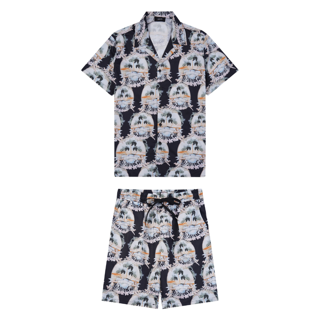 Amr Monogram Beach Short Set