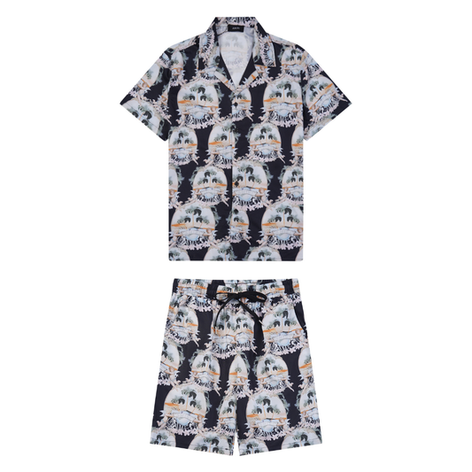 Amr Monogram Beach Short Set